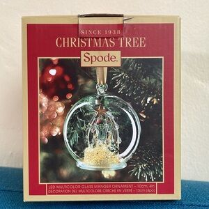 Spode glass manger scene Christmas ornament